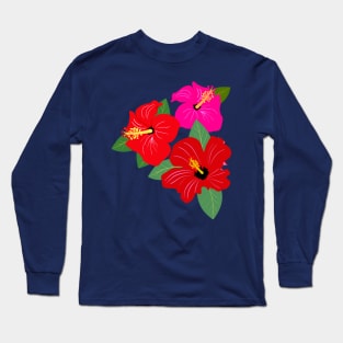 Hibiscus Flowers Long Sleeve T-Shirt